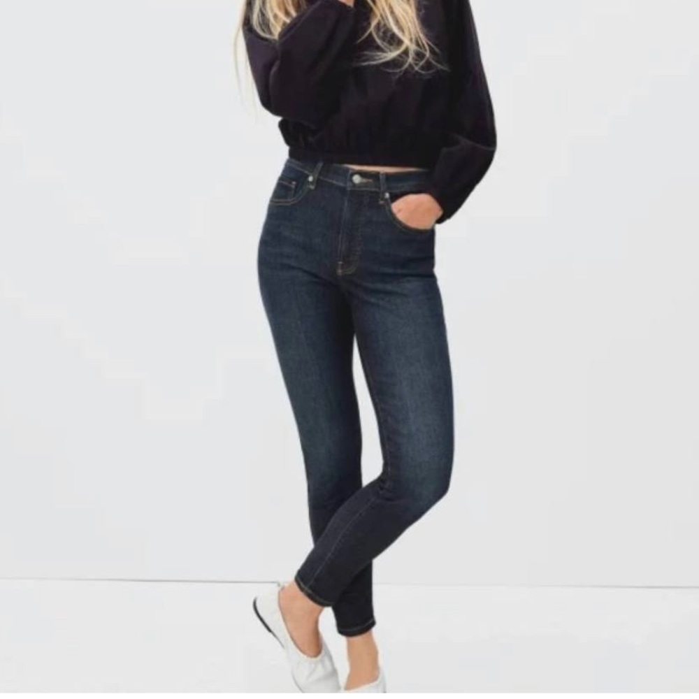 Everlane High rise skinny in dark indigo